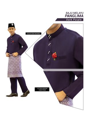 Set- Baju Melayu Panglima Dark Purple