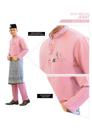 Set- Baju Melayu Jebat Dusty Pink