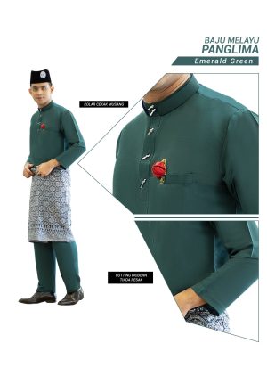 Set- Baju Melayu Panglima Emerald Green