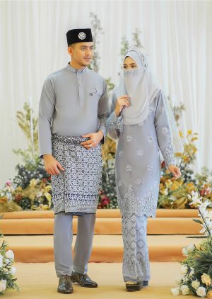 Set Couple Walinong Sari Grey – PLATINUM