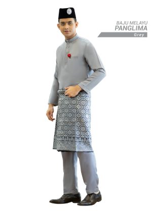 Set- Baju Melayu Panglima Grey