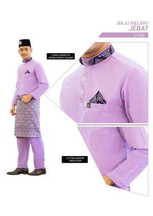 Set- Baju Melayu Jebat Lilac