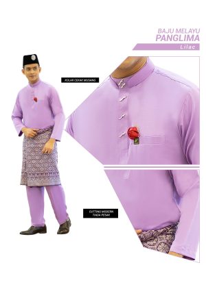 Set- Baju Melayu Panglima Lilac