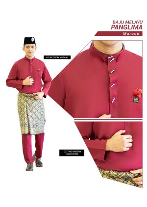 Set- Baju Melayu Panglima Maroon