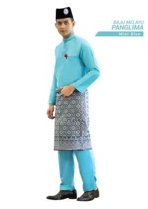 Set- Baju Melayu Panglima Mint Blue