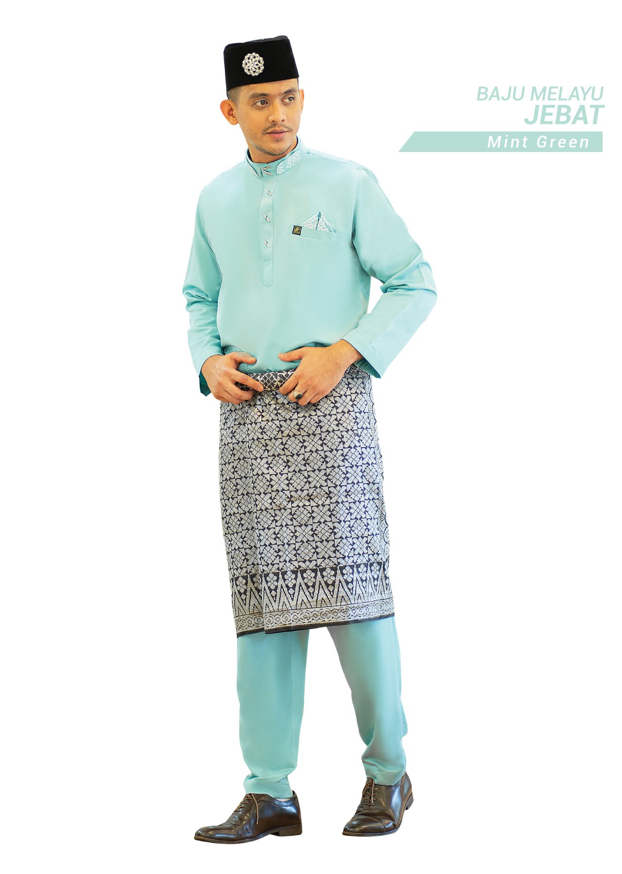 Set- Baju Melayu Jebat Mint Green - Habibi