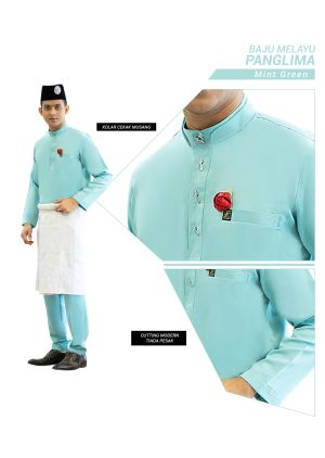 Set- Baju Melayu Panglima Mint Green