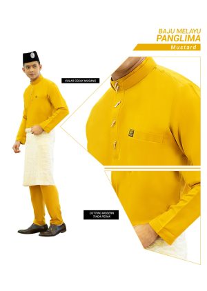 Set- Baju Melayu Panglima Mustard