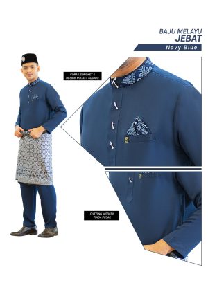 Set- Baju Melayu Jebat Navy Blue