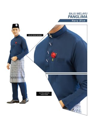 Set- Baju Melayu Panglima Navy Blue