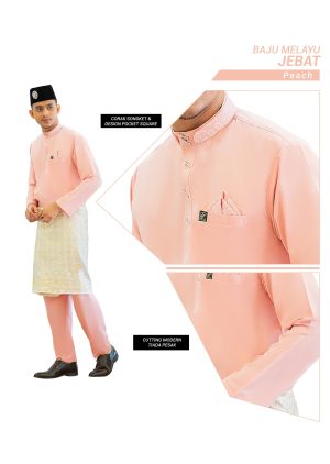 Set- Baju Melayu Jebat Peach