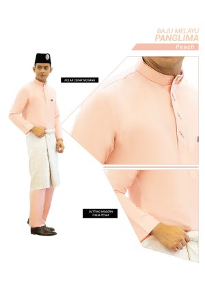 Set- Baju Melayu Panglima Peach