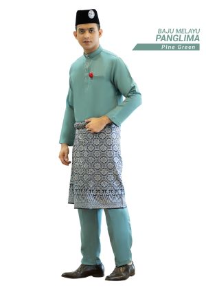 Set- Baju Melayu Panglima Pine Green