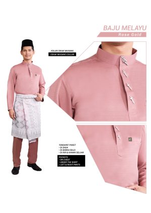Set- Baju Melayu Al-Habib Rose Gold