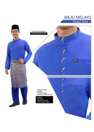 Set- Baju Baju Melayu Al-Habib Royal Blue