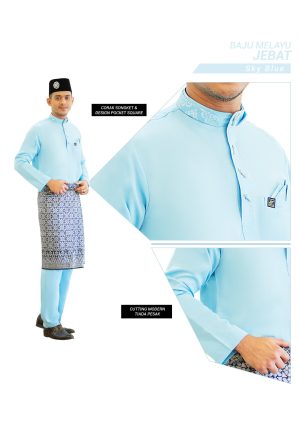 Set- Baju Melayu Jebat Sky Blue