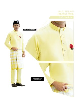 Set- Baju Melayu Panglima Soft Yellow