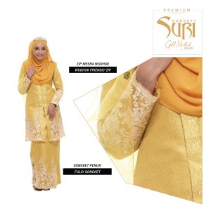 Songket Suri Premium Gold Mustard