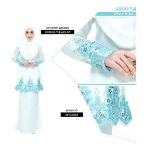 Set Amayra Off White Blue Lace (4 ITEM)