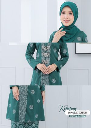 Kebarung Songket Emerald Green