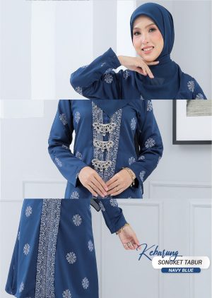 Kebarung Songket Navy Blue