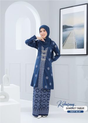 Kebarung Songket Navy Blue