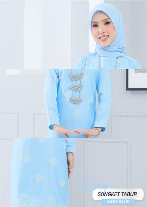 Kurung Songket Tabur Baby Blue