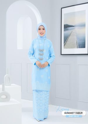 Kurung Songket Tabur Baby Blue