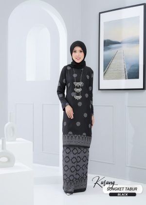 Kurung Songket Tabur Black