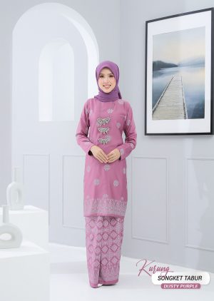 Kurung Songket Tabur Dusty Purple