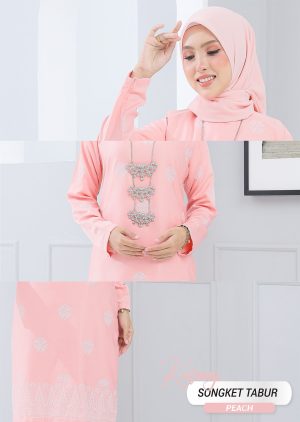 Kurung Songket Tabur Peach