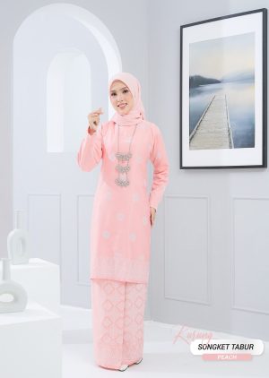 Kurung Songket Tabur Peach