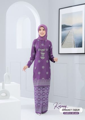 Kurung Songket Tabur Purple Keladi