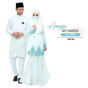 Couple Amayra Off White (Blue Lace) -4 Item