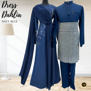Set Couple Dress Dahlia Exclusive – NAVY BLUE