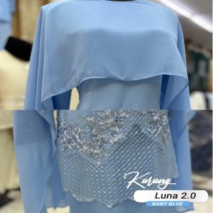 Set Kurung Luna 2.0 Baby Blue (4 ITEM)