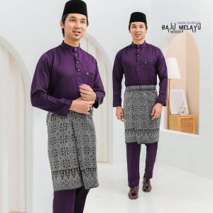 Baju Melayu Sakura Dark Purple
