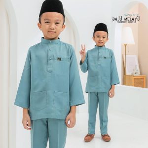 Baju Melayu Kids Pine Green