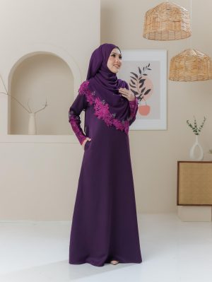 Jubah Abaya Safiyah Dark Purple