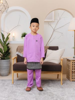 Baju Melayu Teluk Belanga Kids Lilac
