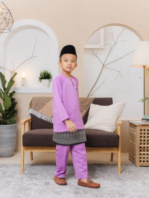 Baju Melayu Teluk Belanga Kids Lilac
