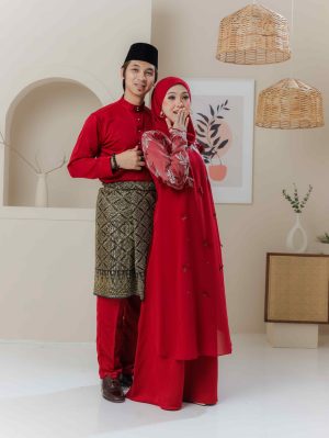 Set Couple Dress Rose Exclusive – Maroon