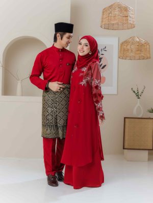 Set Couple Dress Rose Exclusive – Maroon